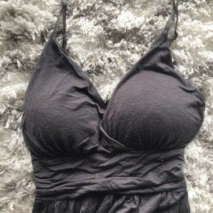 Women's gray v-cut spaghetti strap summer dress